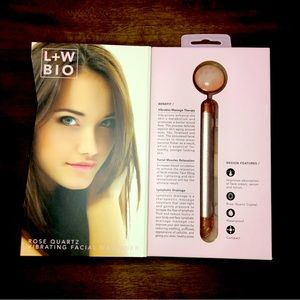 Rose quartz, vibrating facial massager